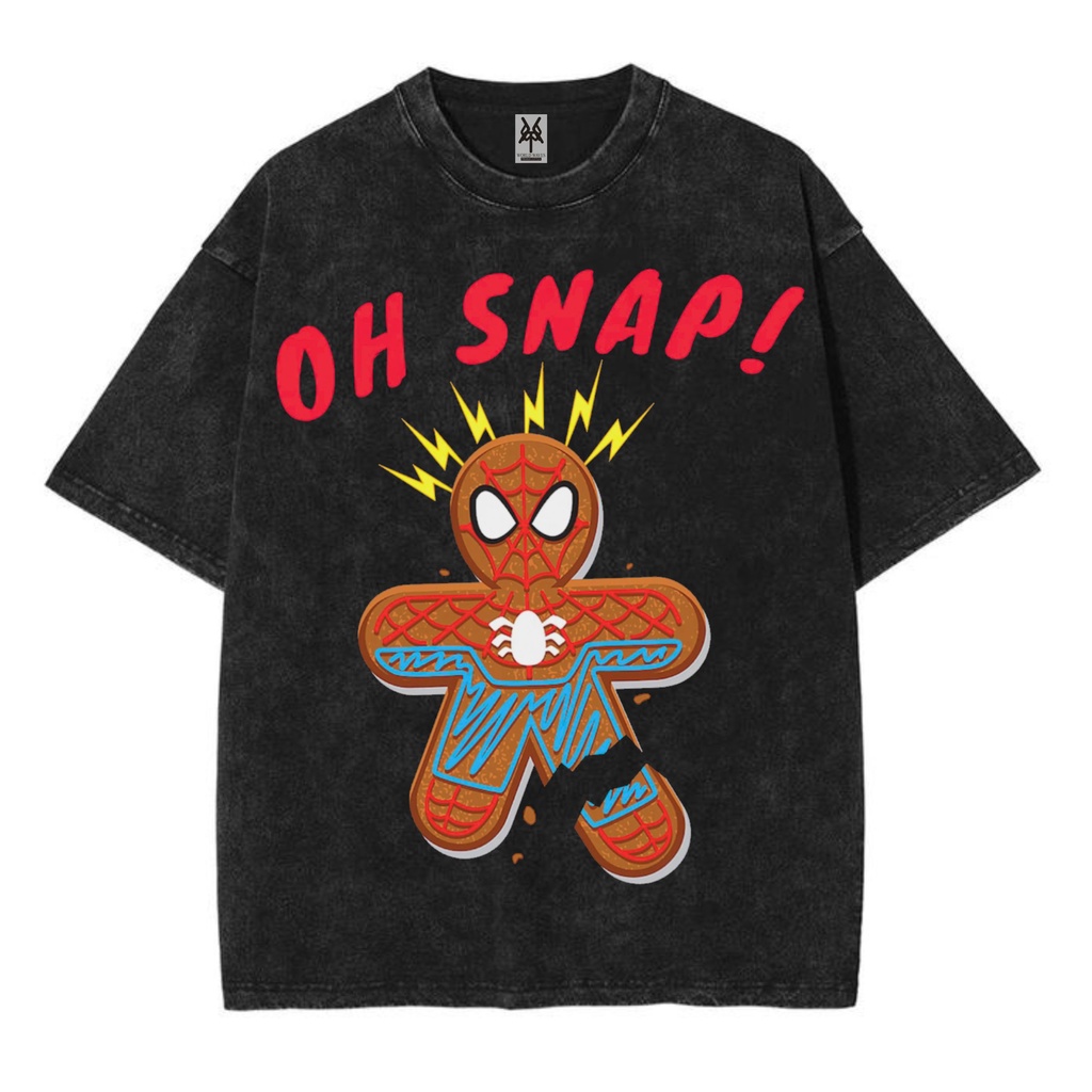 Kaos oversize spiderman oh snap washed washing vintage tee