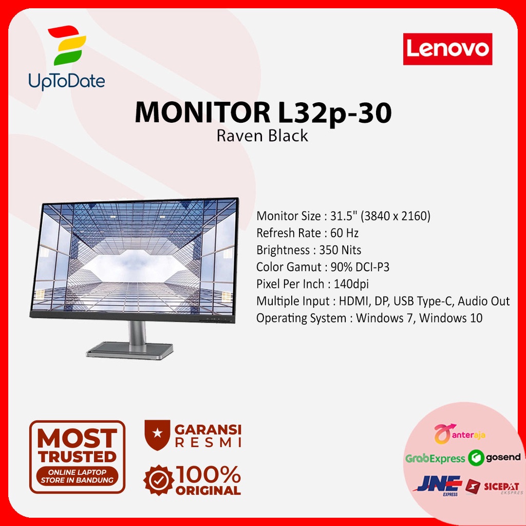 Lenovo Monitor L32p-30 31,5" 350 Nits 90% DCI P3