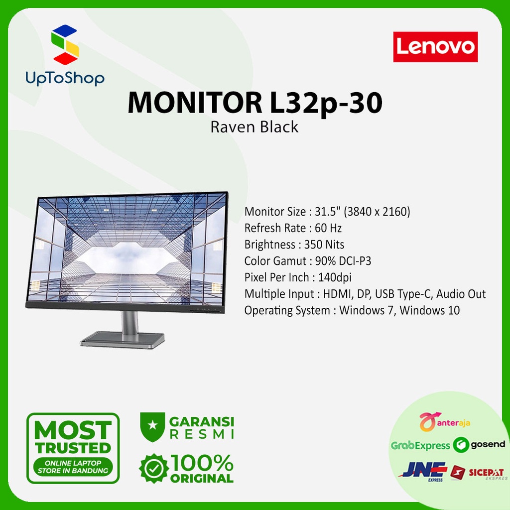 Lenovo Monitor L32p-30 31,5" 350 Nits 90% DCI P3