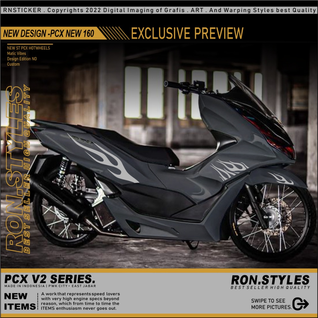 V2 CUTTING STICKER STRIPING PCX NEW 160 STRIPING VARIASI PCX API HOT WHELLS striping pcx 160 api str