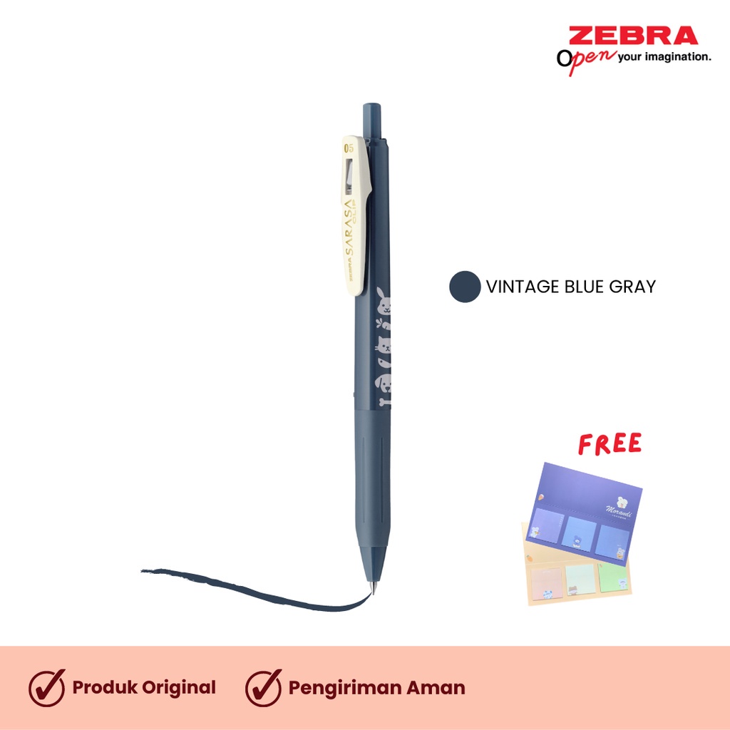 

Zebra Pulpen Sarasa Clip 05 Vintage Pet Series Satuan / Pelpen Lucu / Pulpen Animal Series / Animal Series