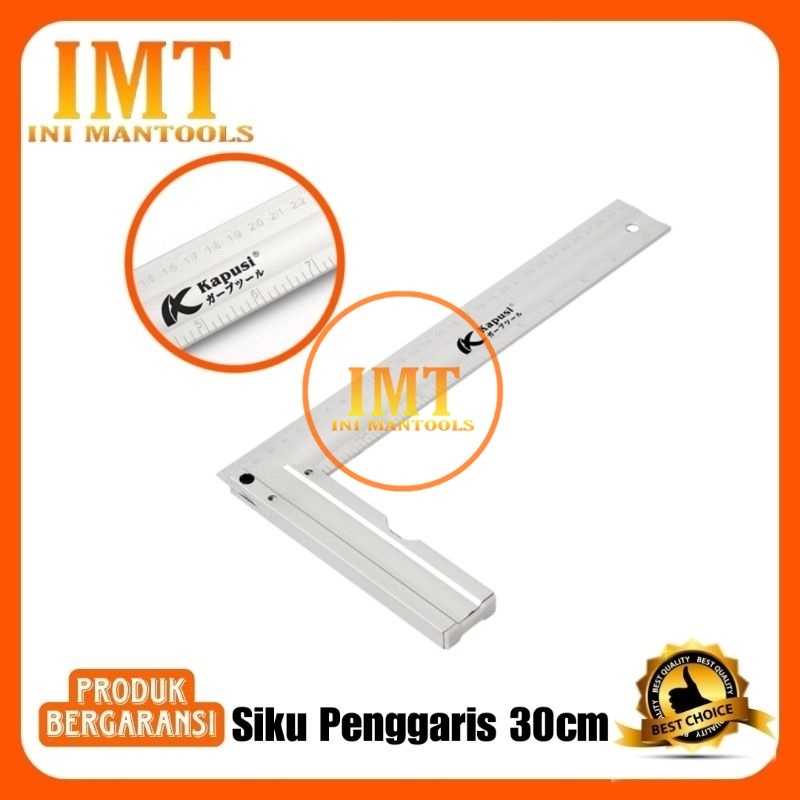 

Kapusi Siku Penggaris L 30cm Dilengkapi Waterpass Siku Penggaris 30cm K-2648 JunDW