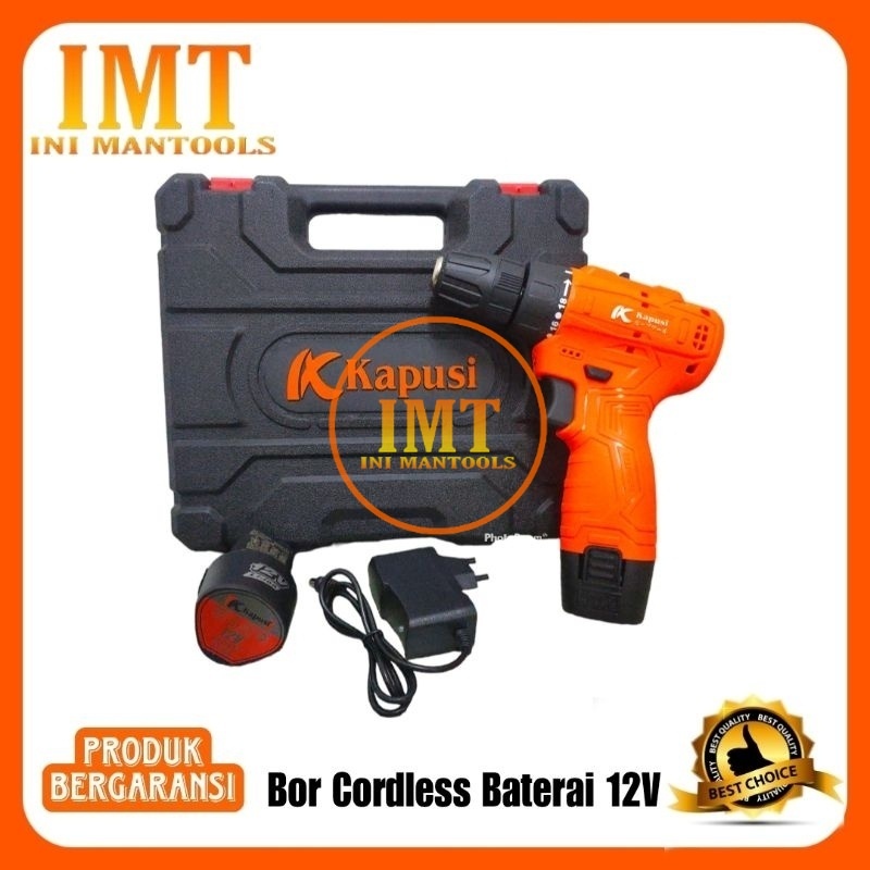 Kapusi Bor Cordless Baterai 12V Bor Beton/Besi/Kaca K-6881