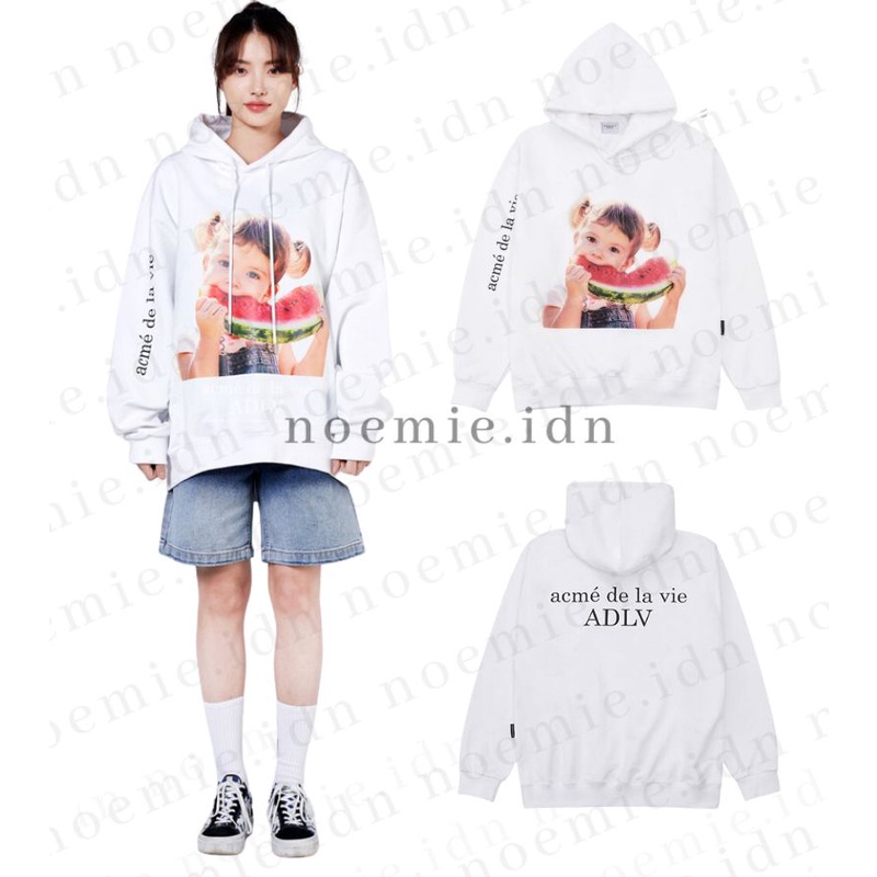 ADLV BABY FACE HOODIE WHITE WATERMELON