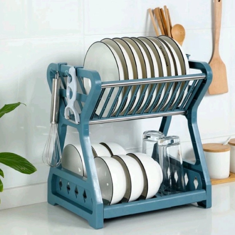 Rak Piring Dapur 2 Susun Mini Rak Piring Plastik