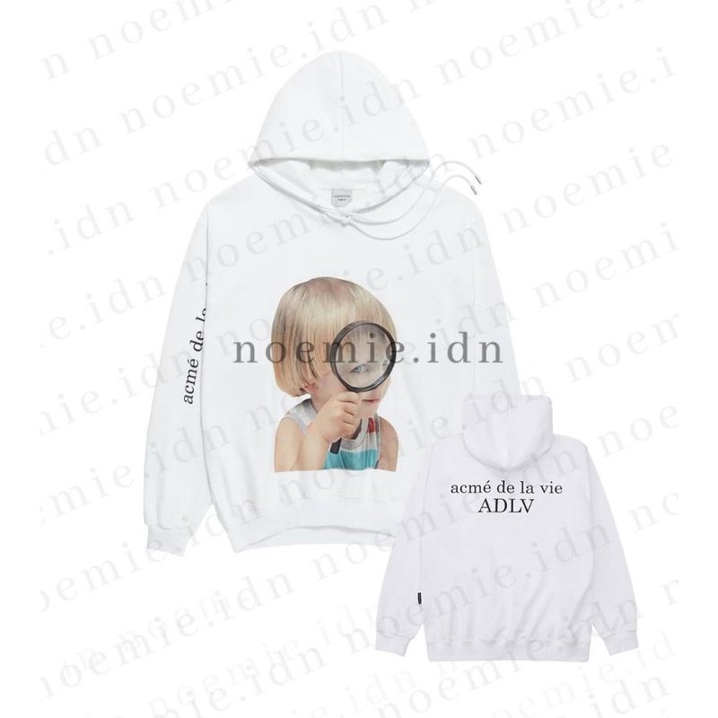 ADLV BABY FACE HOODIE WHITE MAGNIFIER