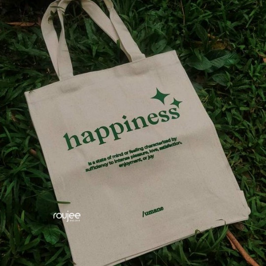 ROUJEANS - Kato Tote Bag Size M - Totebag Kotak Custom - Totebag Kanvas Bentuk Kotak Warna Warni - T