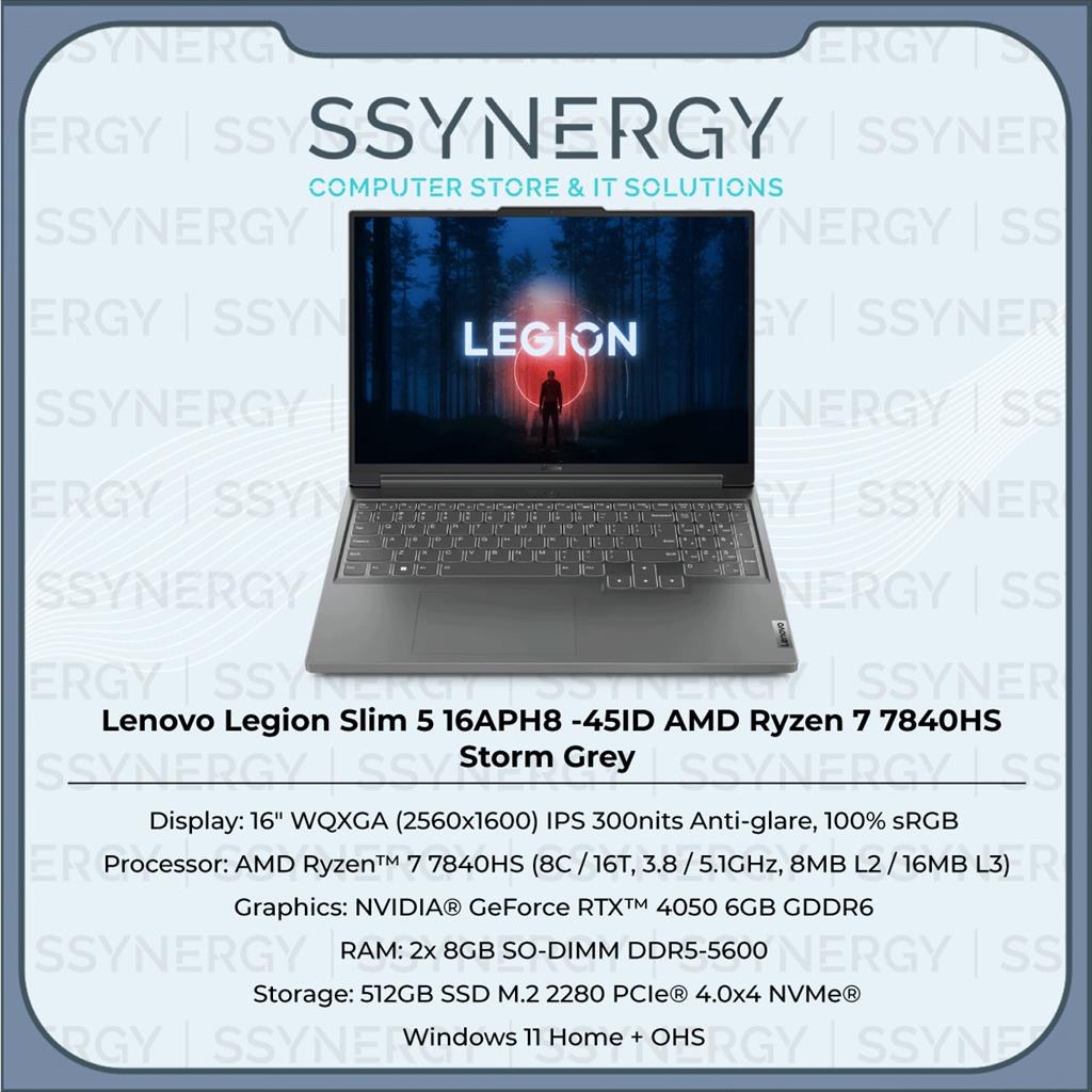 Lenovo Legion Slim 5 45ID R7 7840HS 512GB 16GB RTX4060  Win11+OHS