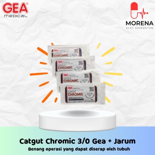 GEA - Catgut 3/0 Chromic + Jarum GEA