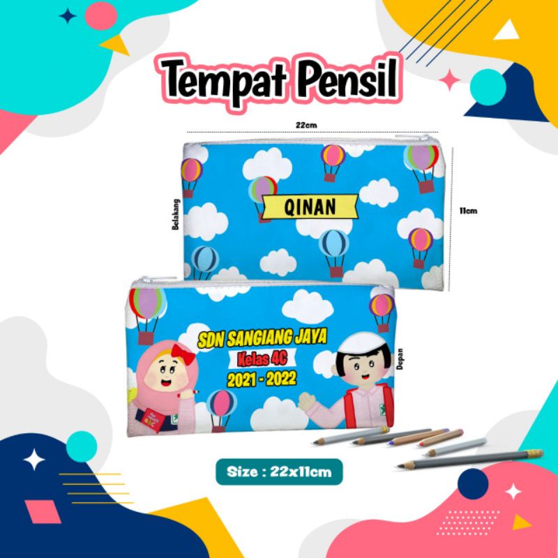 

Souvenir Tempat Pensil Sekolah custom poto, tulisan dan gambar