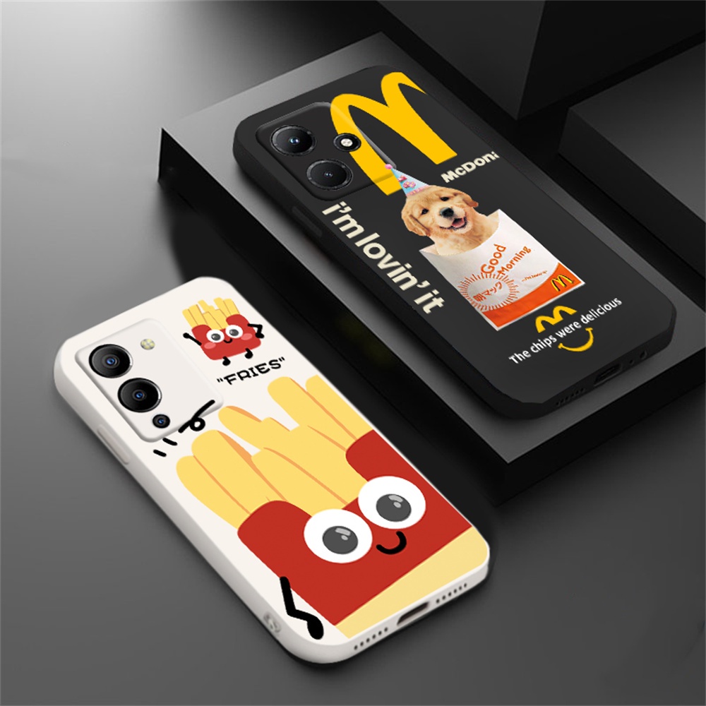 Casing hp Infinix Note Hot 30i 12 G96  Hot 12 Play 11 Play 10 Play 9 Play Hot 11S NFC Smart 5 Smart 6 Hot 10S Hot 20S Hot 10T Cartoon Fries Soft Silicone Matte Case XINYU
