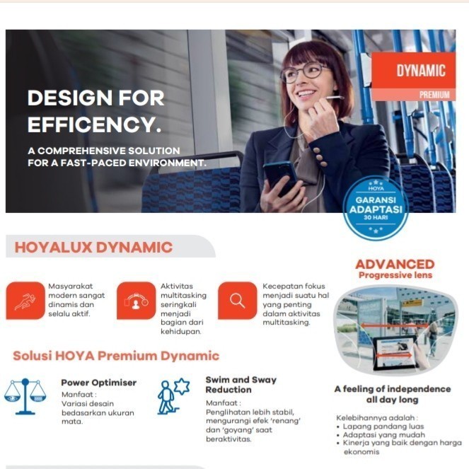 Lensa Kacamata Progresif Hoyalux Summit Dynamic Eynoa 1.67 Original