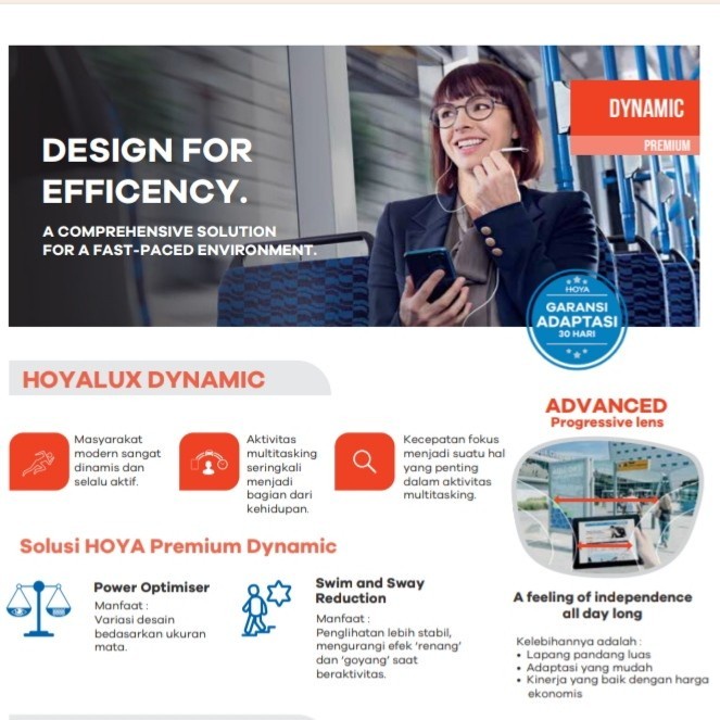 Lensa Kacamata Progresif Hoyalux Premium Dynamic Eynoa 1.67 Original