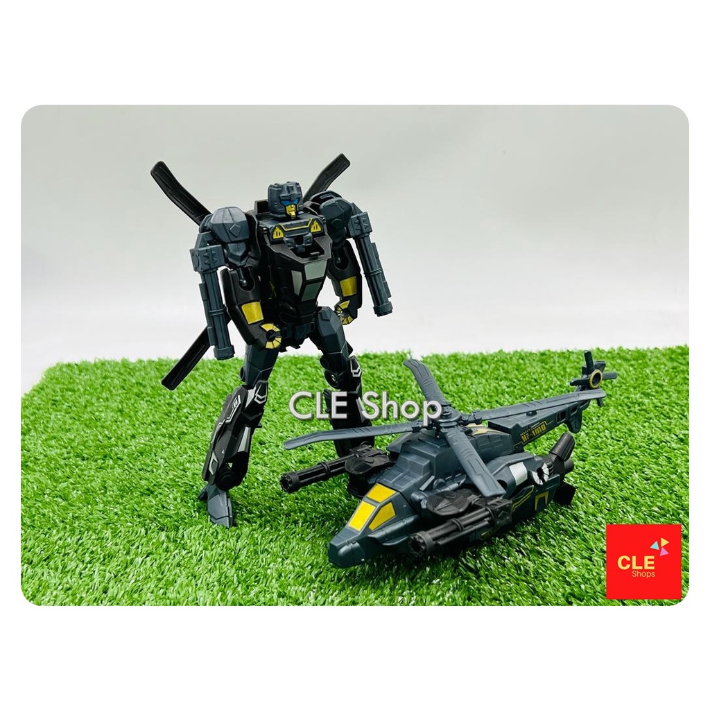 Cleshop Mainan Robot Helicopter Deformation Sky hunting military warrior Helikopter Transformer
