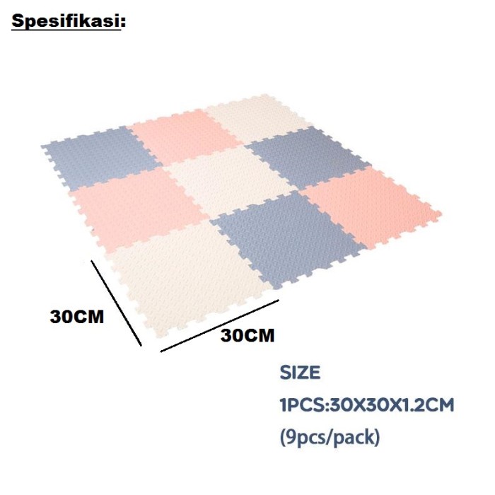 Samono SMP20 Matras Puzzle Alas Lantai Evafoam Tebal 30x30CM Karpet - BMP30 - Pink