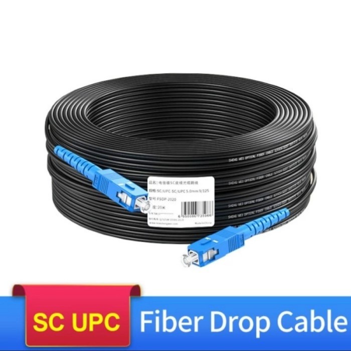 Kabel Fiber Optik Ftth Drop Cable Sc Sc Precon Fiber Optic. 50 Meter - 300 Meter
