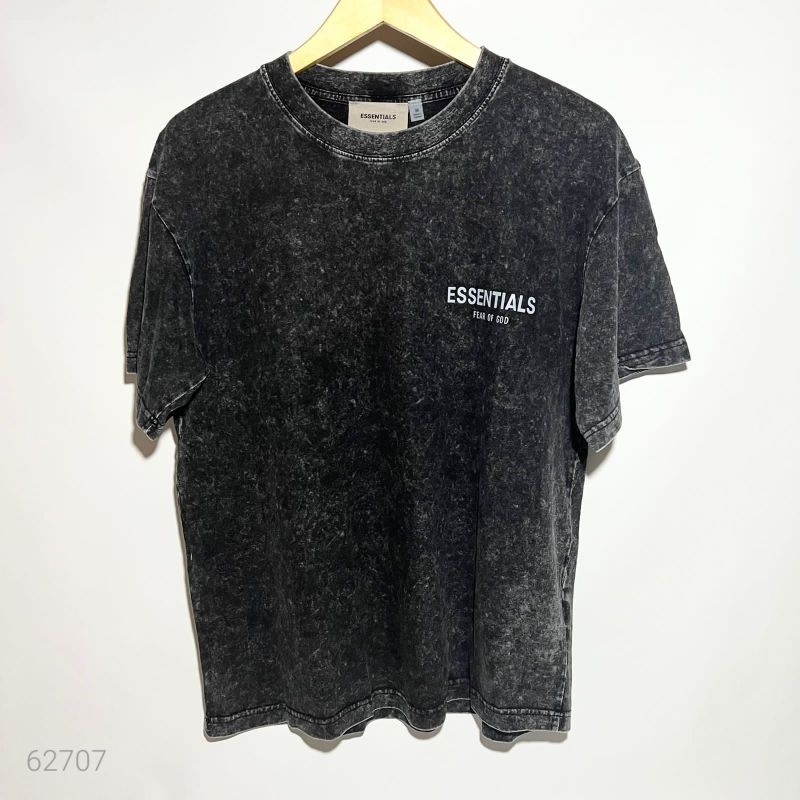Vs Tshirt Essentials FOG Fear Of God Waxed Black Tee Vv2