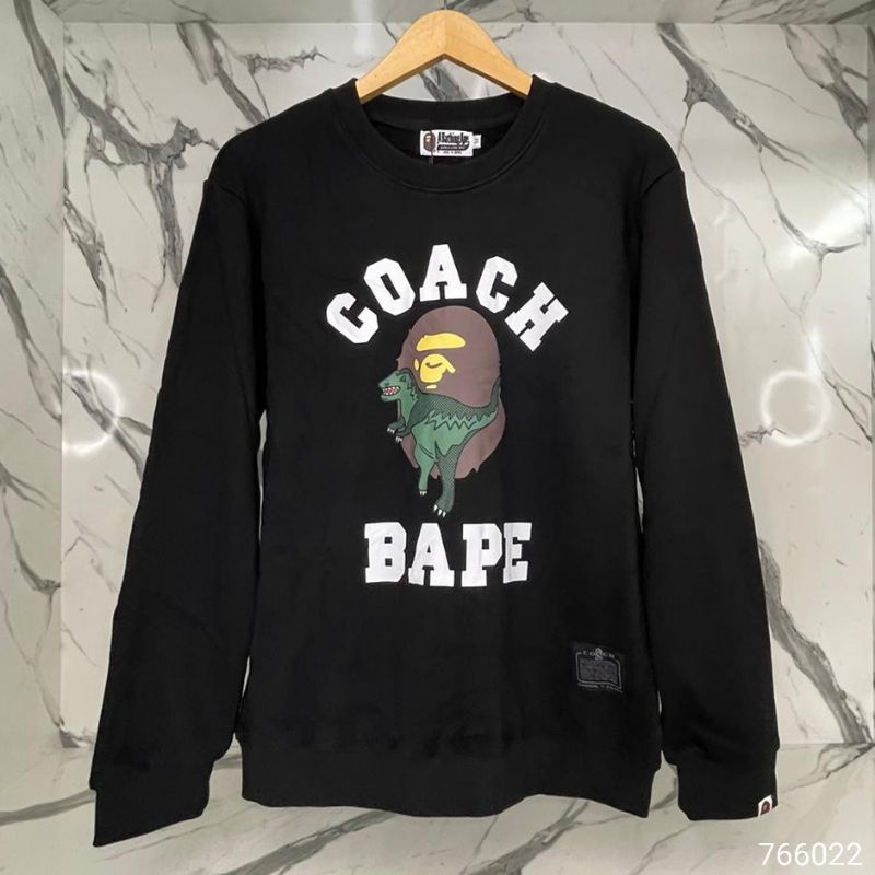 Vs Sweater Bape Crewneck Coach Black A Bathing Ape readystock Vv2