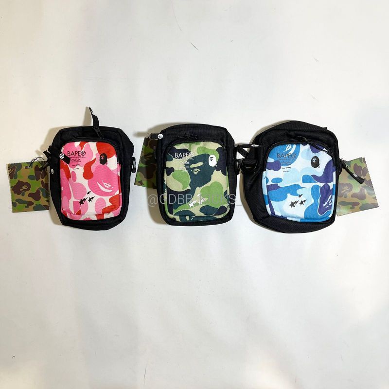 Vs Tas Bape Small Slingbag Camo Red Green Blue COMPLETE SET Vv2