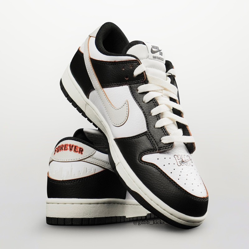 Sneakers SB Dunk Low HUF San Francisco Black White Grey Orange Sepatu Vv2