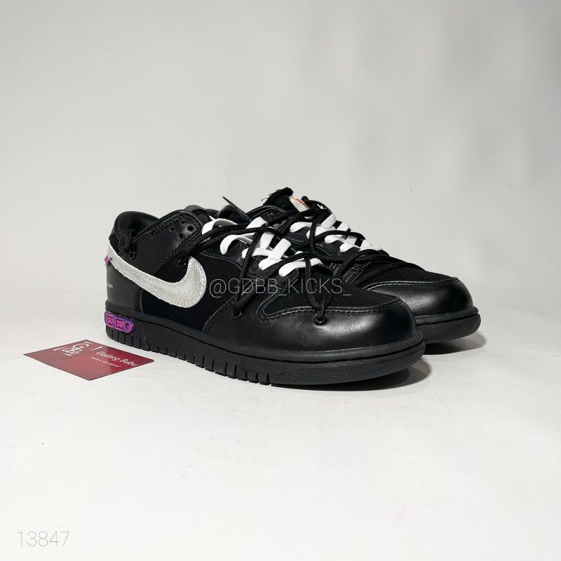 Sneakers SB Dunk Low x Offwhite Off White Lot 50 of 50 The 50 Black Silver 100% ORIGINAL MATERIAL Se