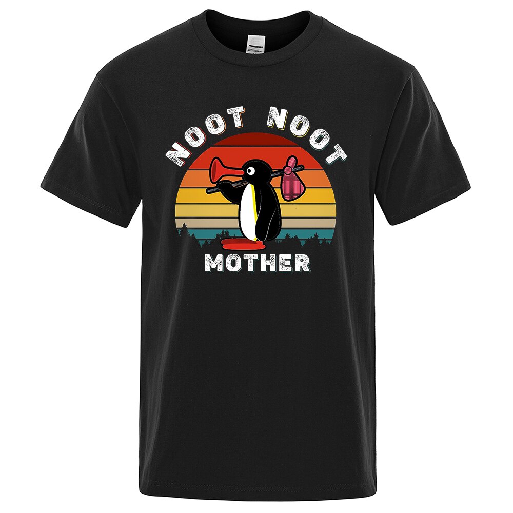 Jemssky Noot Noot Pingu Retro Funny Tshirts Oversized Aesthetic Ulzzang Cute Graphic Tee Shirt for M