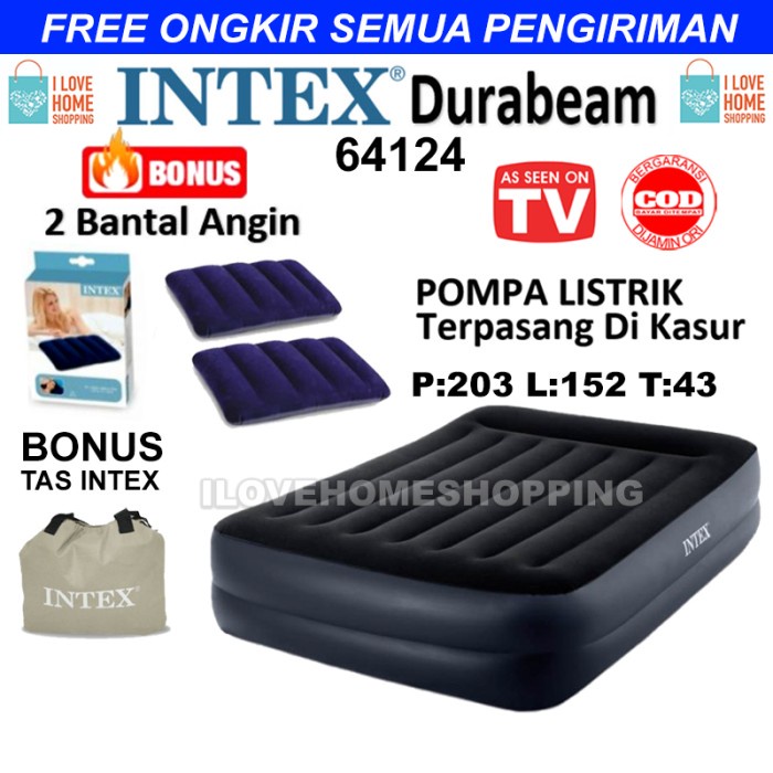 New INTEX KASUR ANGIN - KASUR INTEX DURABEAM REST RAISED AIRBED ORIGINAL