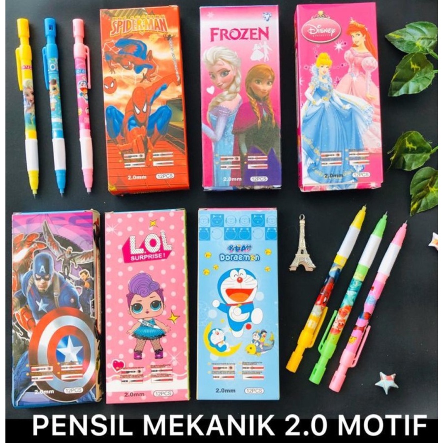 

Pensil Mekanik 2.0mm PLUS Karakter Kartun Anak Mechanical Pencil BERKUALITAS