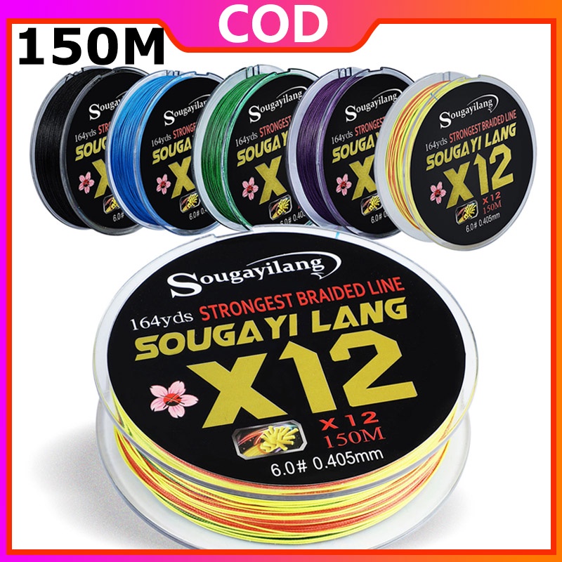 Sougayilang Quality High X12 PE Senar Pancing 12 Strands Braided Fishing Line 150M Fishing Line For 