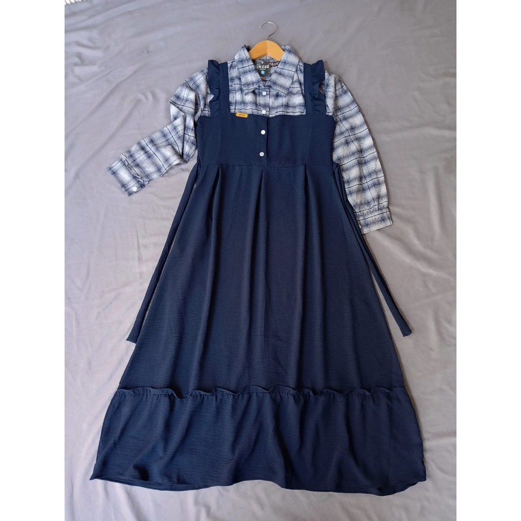 GAMIS ANAK TANGGUNG NABILAH KIDS/COD/GAMIS POLOS ANAK 5 TAHUN - 12TAHUN/GAMIS ANAK CRINKLE KOTAK-KOT