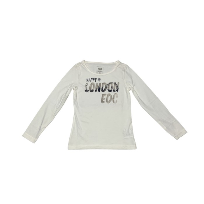 Kaos Anak Perempuan Lengan Panjang Girl Tshirt Motif London Cotton Fashion Import