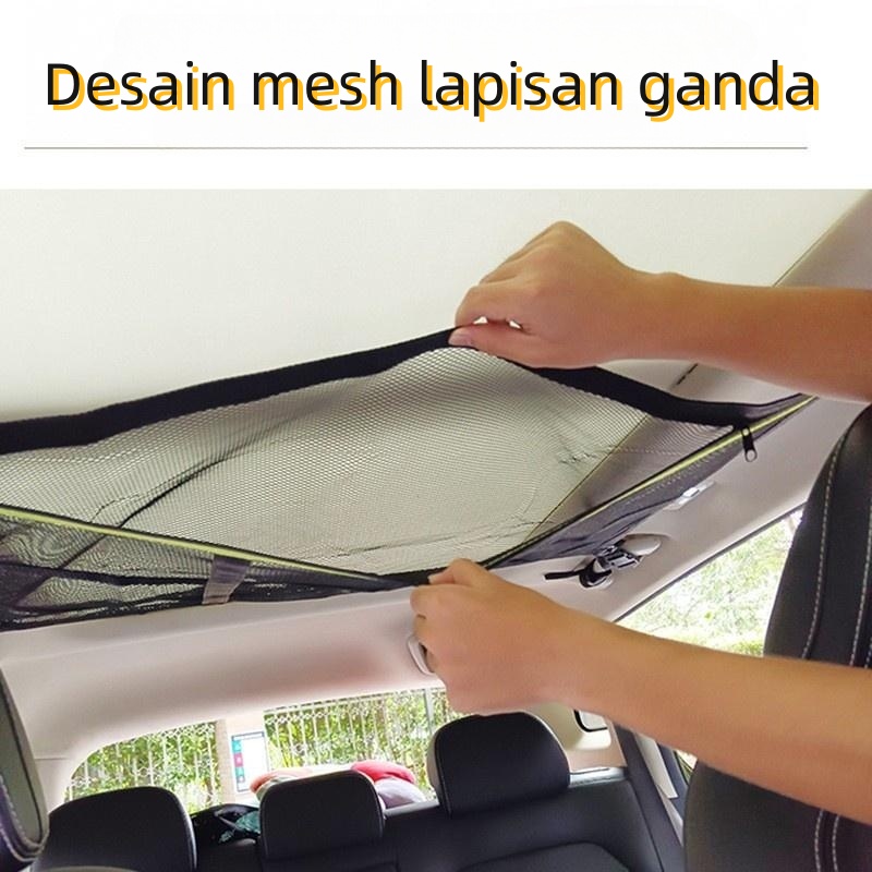 Jaring Plafon Mobil  Jaring Cargo Atap Plafon Dalam Mobil Kantong Jaring Penyimpanan Untuk Atap Interior Mobil 【Leleh】