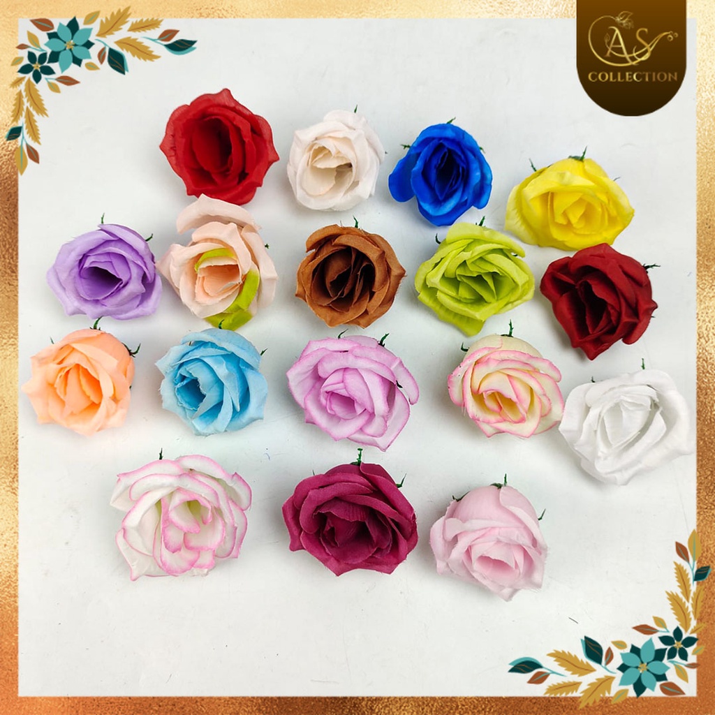[1 PCS] Kuntuman Rose Mawar Tropis - Kelopak Rose Bunga Mawar  Kuncup Artificial Satuan PCS  Dekorasi/grosir/import/bunga kain Artificial Import Berkualitas