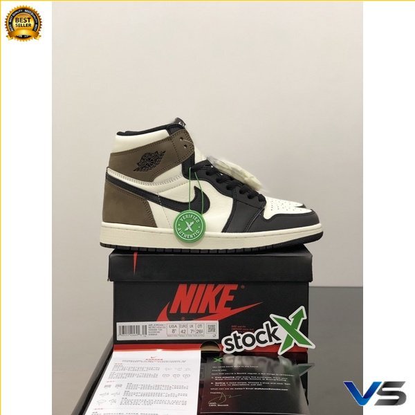 Sneakers Sepatu Jordan 1 Retro High Dark Mocha C1