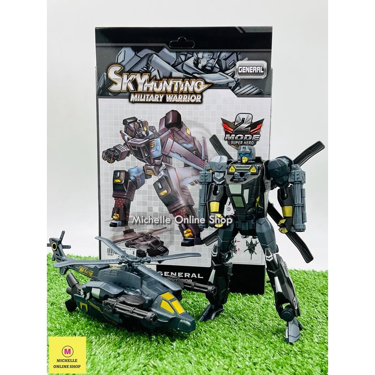 Grosir Mainan Robot Helicopter Deformation Sky hunting military warrior Helikopter Transformer