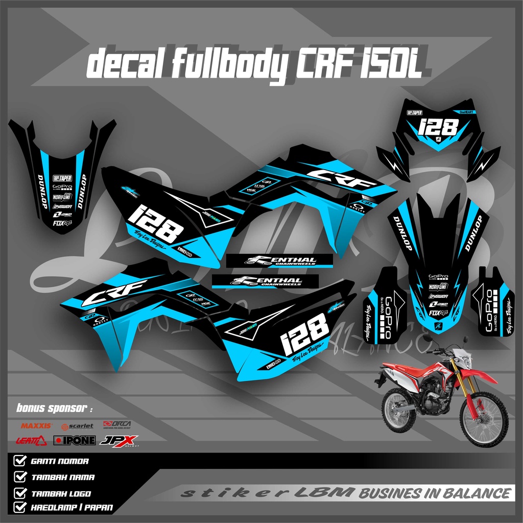 DECAL CRF 150 L SIMPLE / DECAL CRF SUPERMOTO