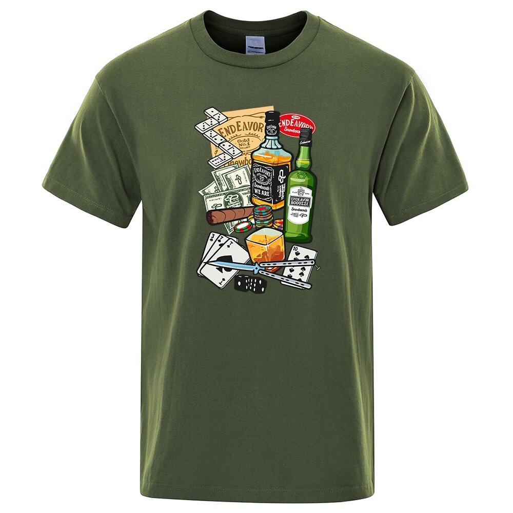 Jemssky Beer Card T-Shirts Man Breathable Street Tshirt Loose Summer High Quality Comfortable Cotton