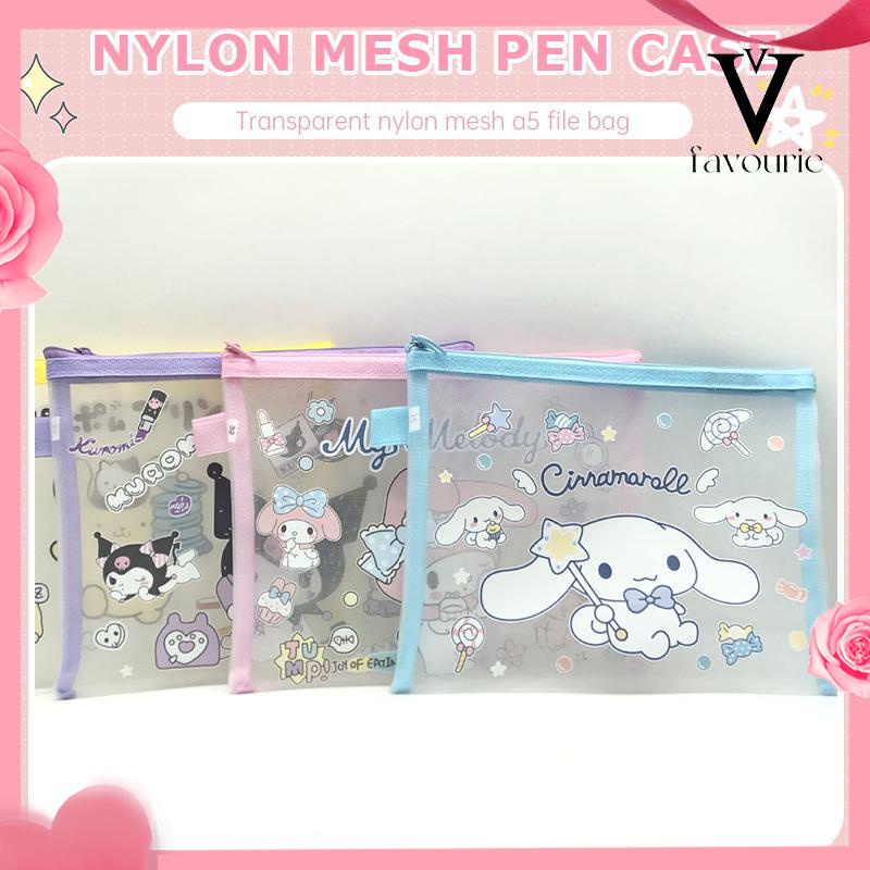 

CODKartun Sanrio File Pouch Kantong Alat Tulis Nilon Ziplock Transparan Alat Tulis-FA