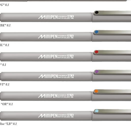 

Zebra MILIPEN 0.1 mm 6 COLOUR / SET