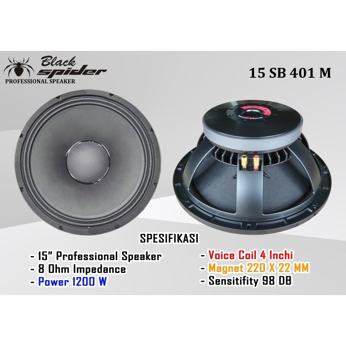 Speaker Component Black Spider BS 15 SB 401 M 15"