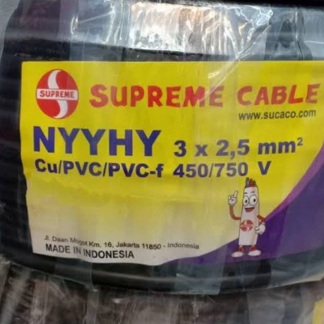 Kabel Serabut /NYYHY Supreme 3x2.5 3x2,5 3 x 2.5 3 x 2,5 per-meter