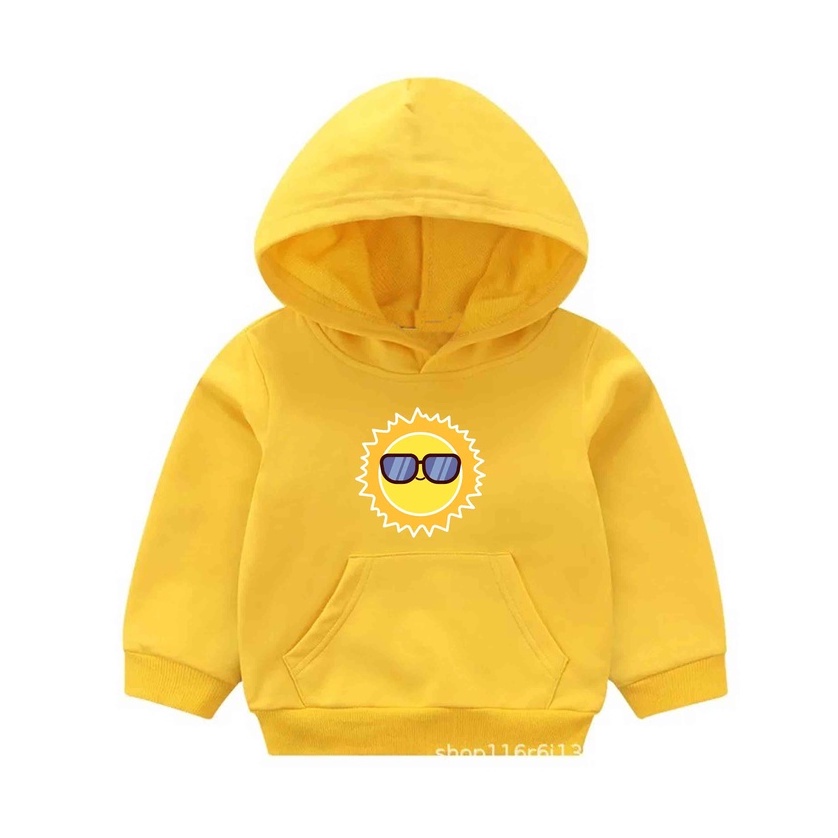 Hoodie OOTD Anak Perempuan Laki Laki Sun  Fleece Umur 1 2 3 4 5 6 7 Tahun Cewek Cowok Murah