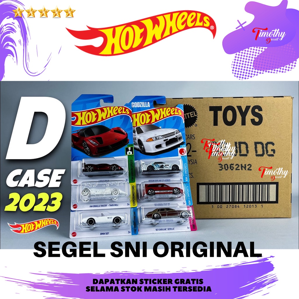 Hot Wheels Grosir Kartonan Box Dus D 2023 Segel SNI Original Mattel