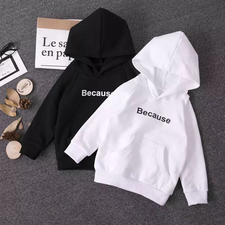 Baju Sweater OOTD Anak Laki Laki Perempuan Because Umur 1 2 3 4 5 6 7 Tahun Cewek Cowok Murah