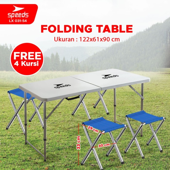 Set Meja Kursi lipat koper Rumah Cafe Jualan Camping portable Indoor Outdoor Speeds Dengan Kursi Lipat Portable