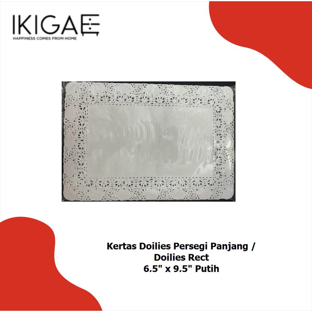 DOILIES PAPER / KERTAS RENDA PUTIH PERSEGI PANJANG  ISI 100 PCS
