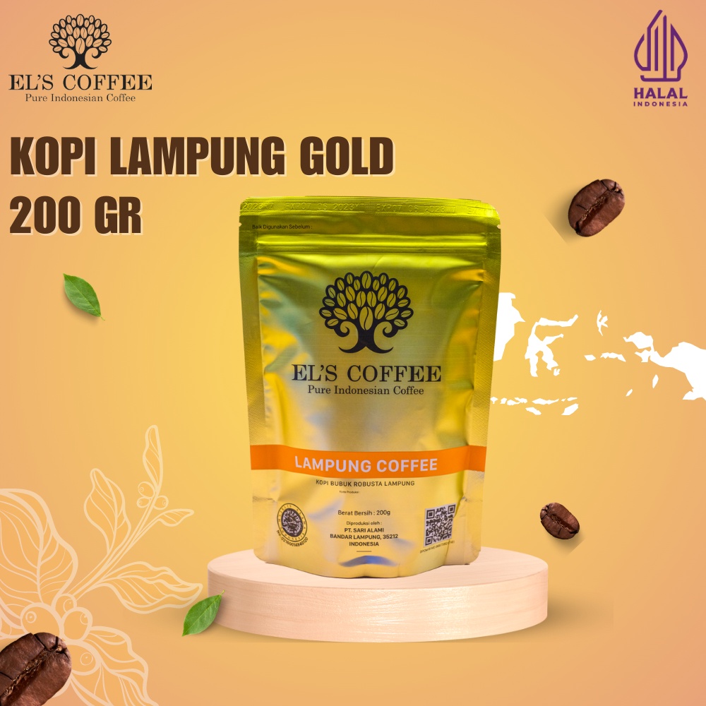 

Kopi EL'S COFFEE Lampung Robusta 200Gr Pure Indonesia Coffee Beans / Fine / Course Roasted Kopi 1035