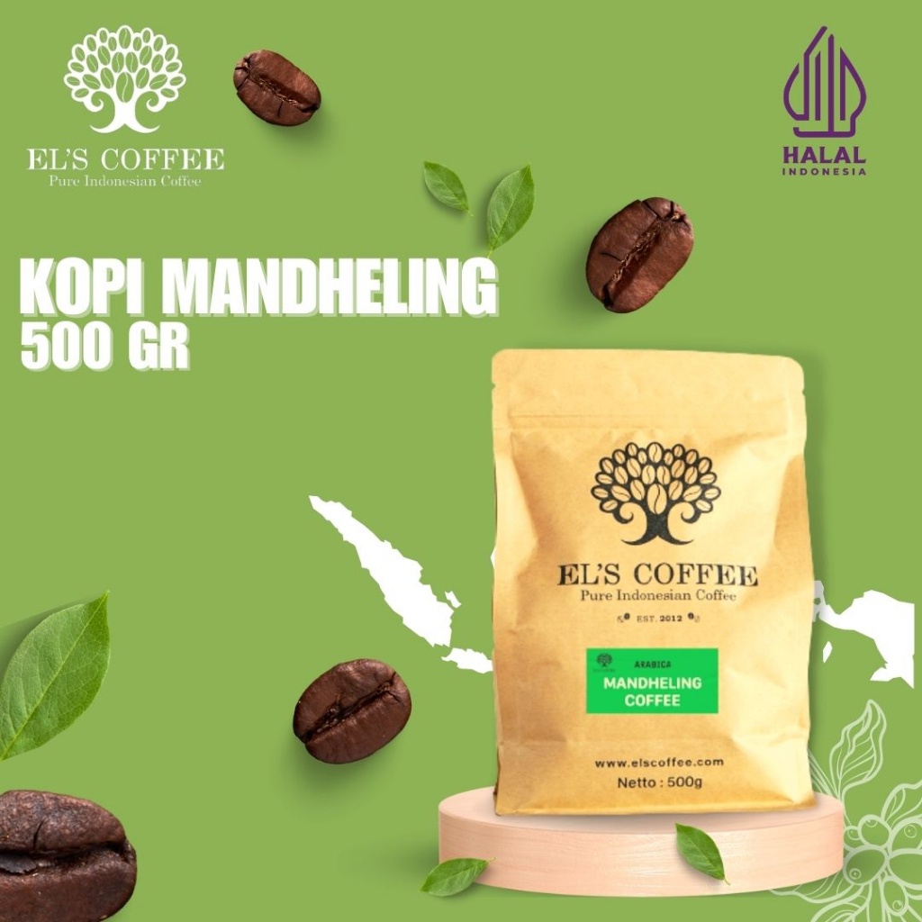 

Kopi EL'S COFFEE Mandheling Arabika 500Gr Pure Indonesia Coffee Beans / Fine / Course Roasted Kopi A1812