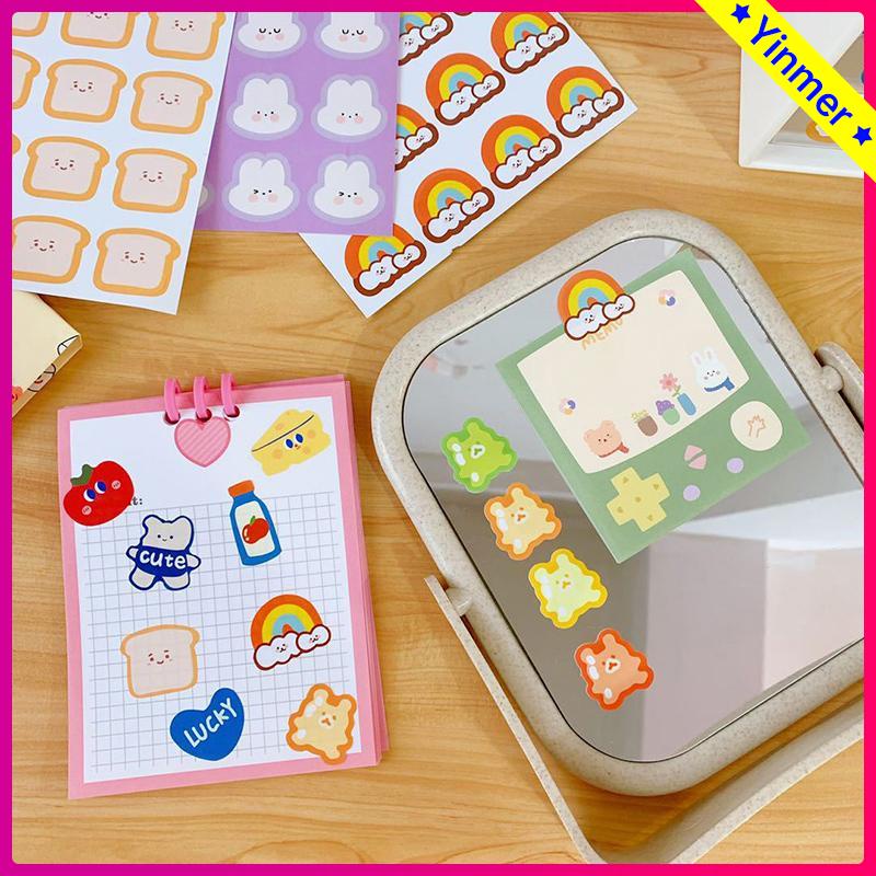 

COD✨ 1 stiker gaya korea saku beruang pelangi lucu -Yinmer