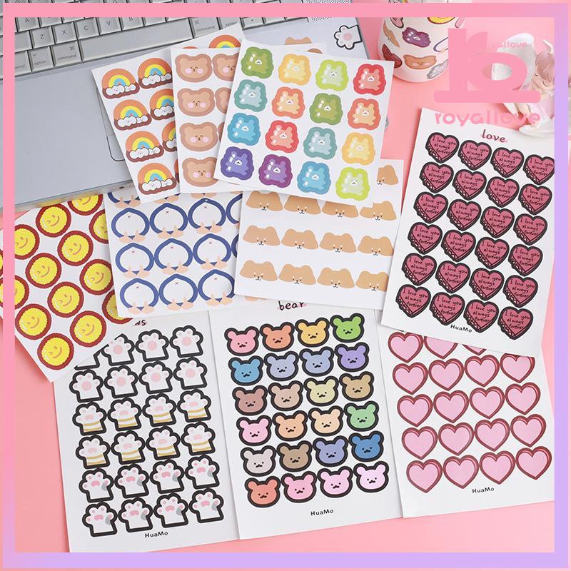 

COD1 stiker gaya korea saku beruang pelangi lucu -love